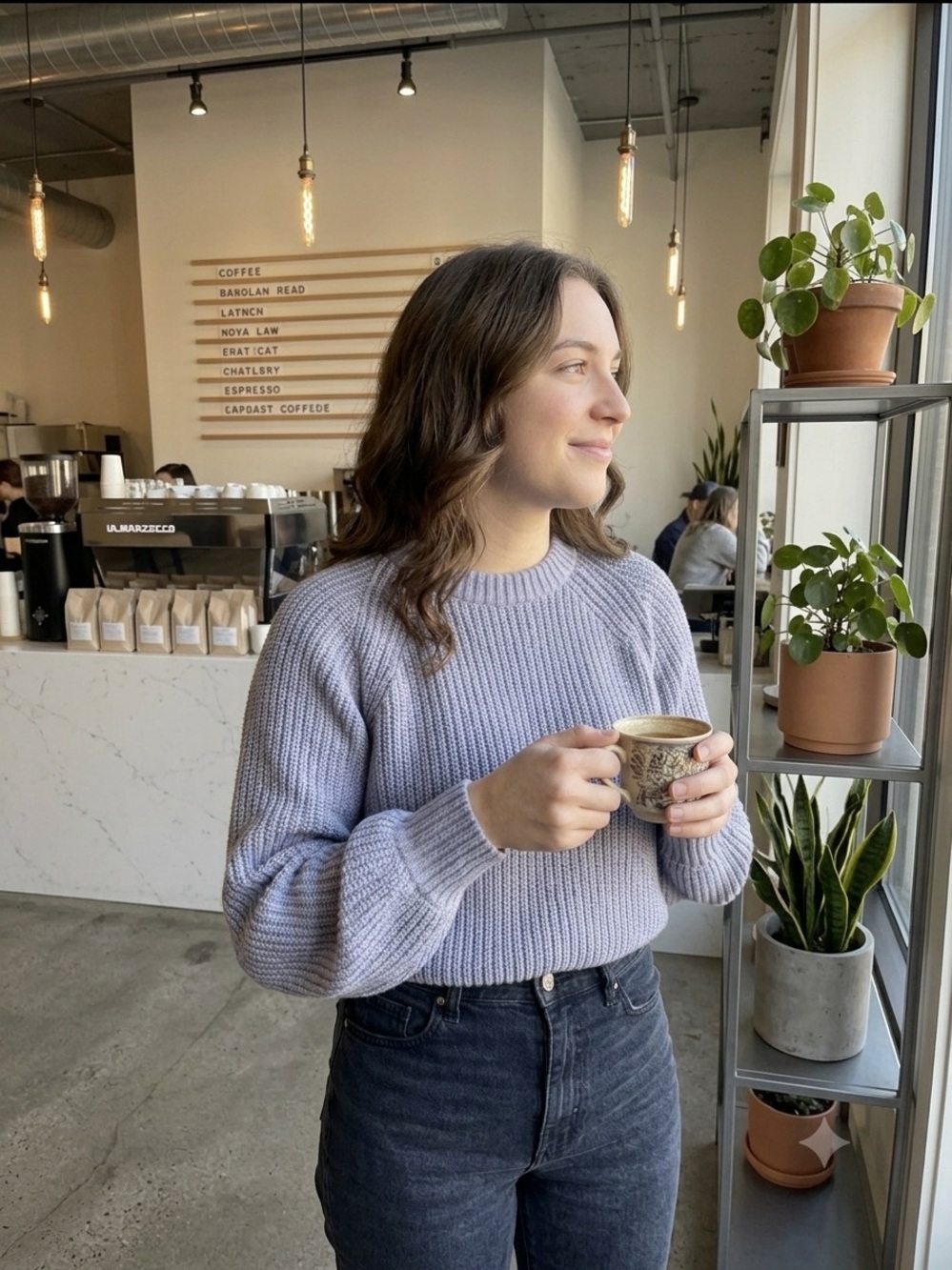100% Cotton Classic Crewneck Women’s Sweater in Lavender
